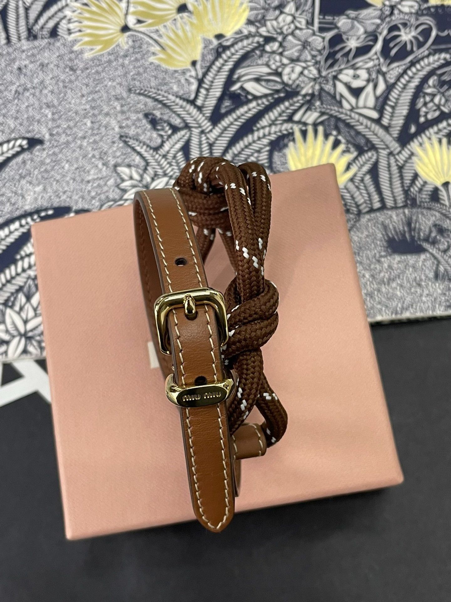 Miu Miu Miu Miu Brown Leather Hand Rope/Chain Size ONE SIZE - 3 Thumbnail