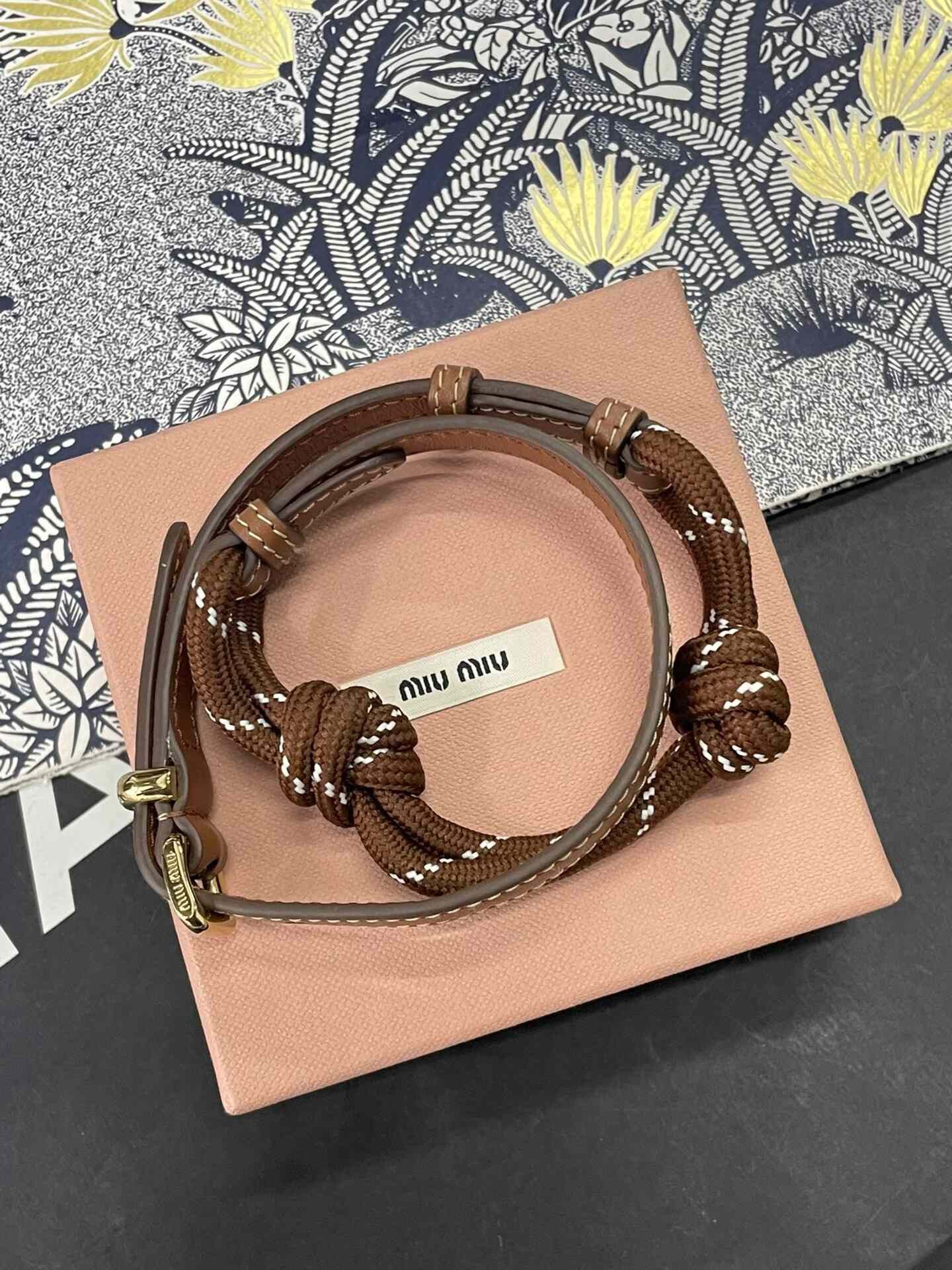 Miu Miu Miu Miu Brown Leather Hand Rope/Chain Size ONE SIZE - 2 Thumbnail