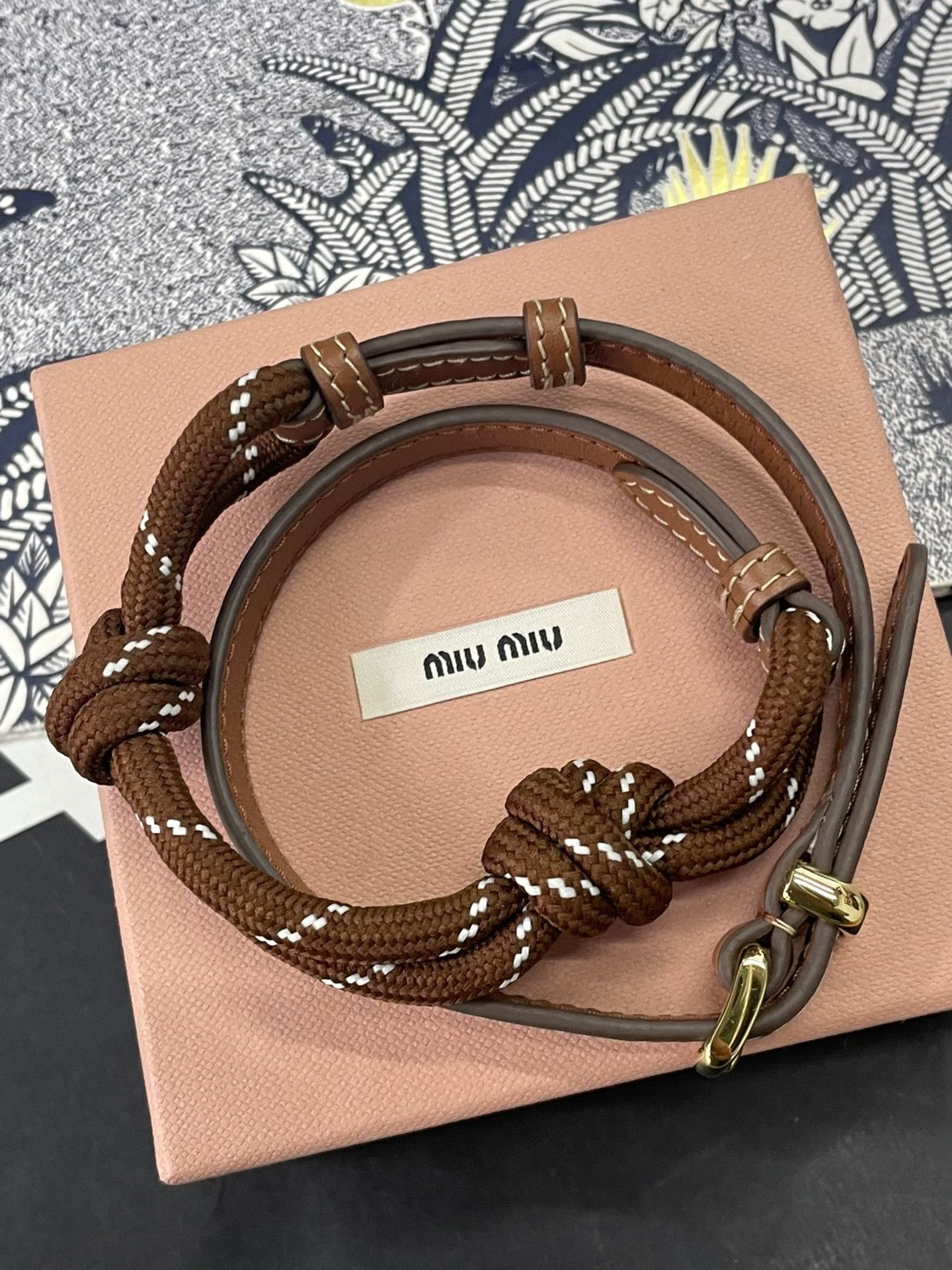 Miu Miu Miu Miu Brown Leather Hand Rope/Chain Size ONE SIZE - 5 Thumbnail