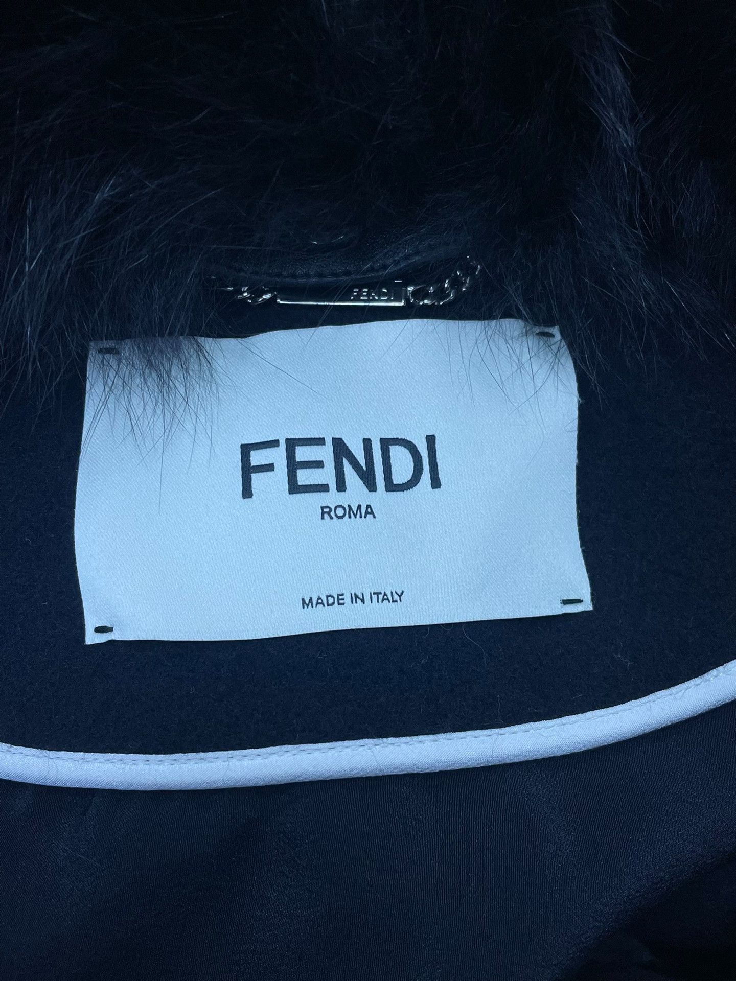 Fendi Fendi Black Fox Fur Collar Wool Coat Size XS / US 0-2 / IT 36-38 - 4 Thumbnail