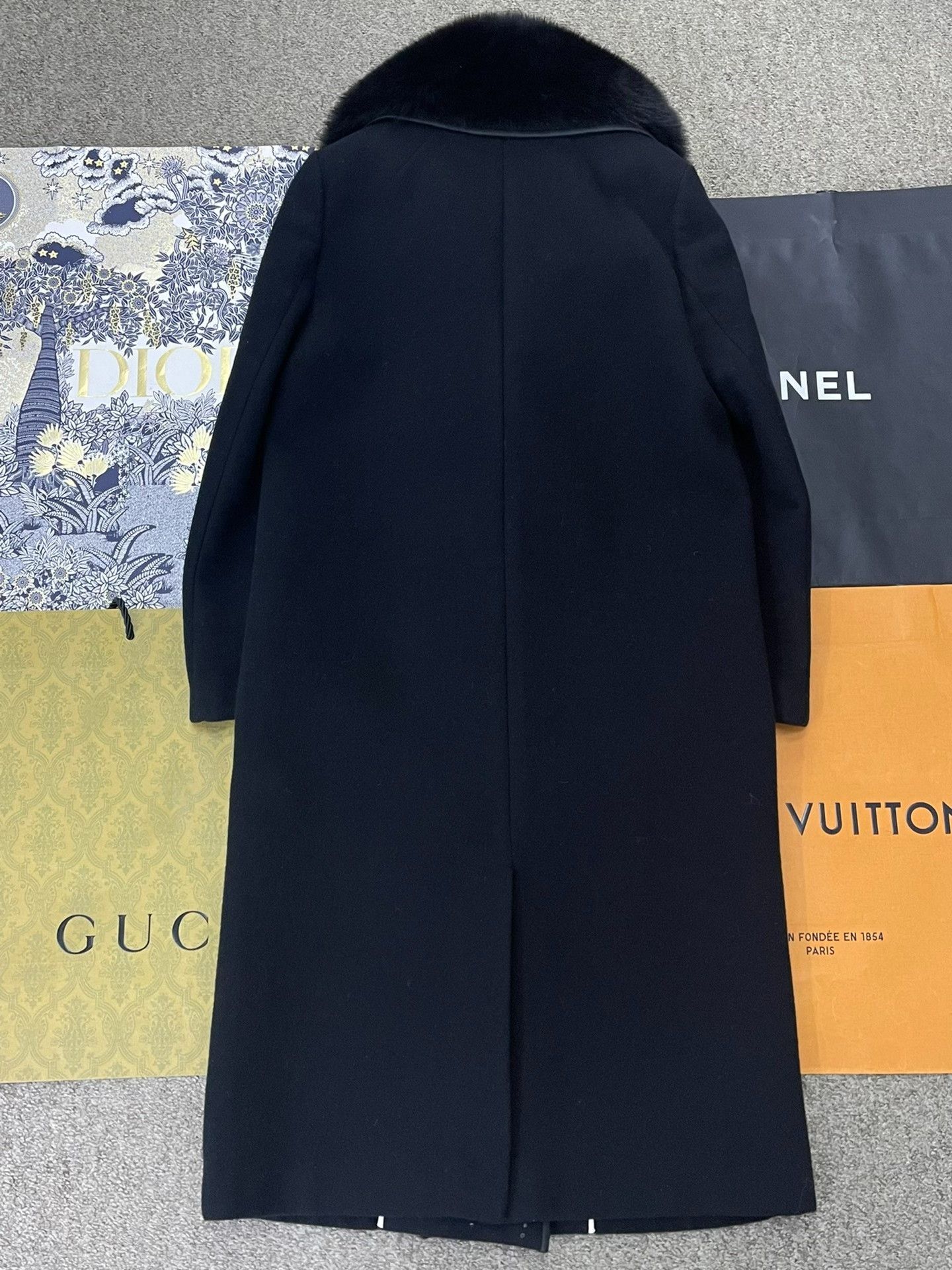 Fendi Fendi Black Fox Fur Collar Wool Coat Size XS / US 0-2 / IT 36-38 - 3 Thumbnail