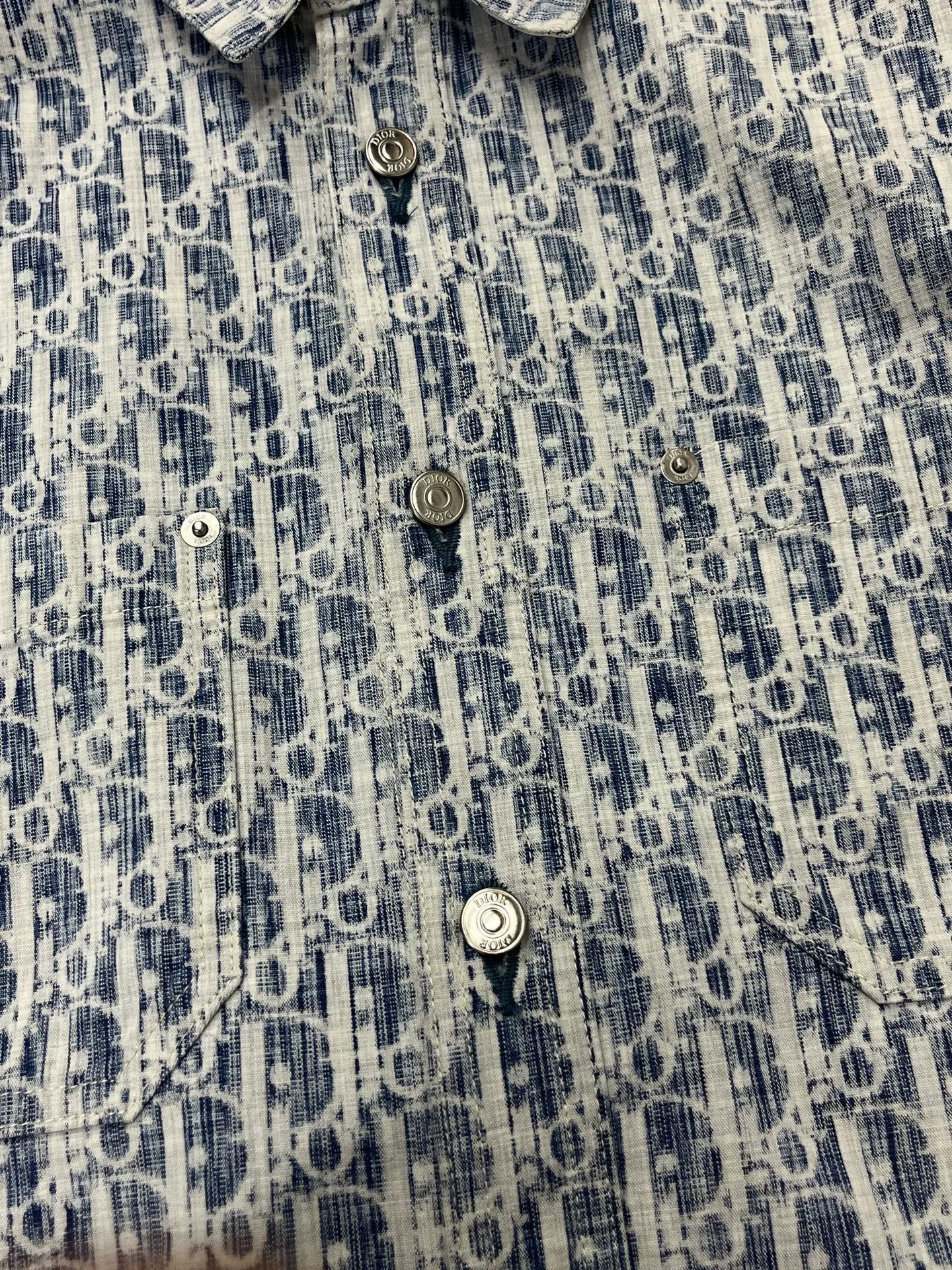 Dior Dior Blue Monogram Shirt Jacket Size US XXS / EU 40 - 2 Thumbnail