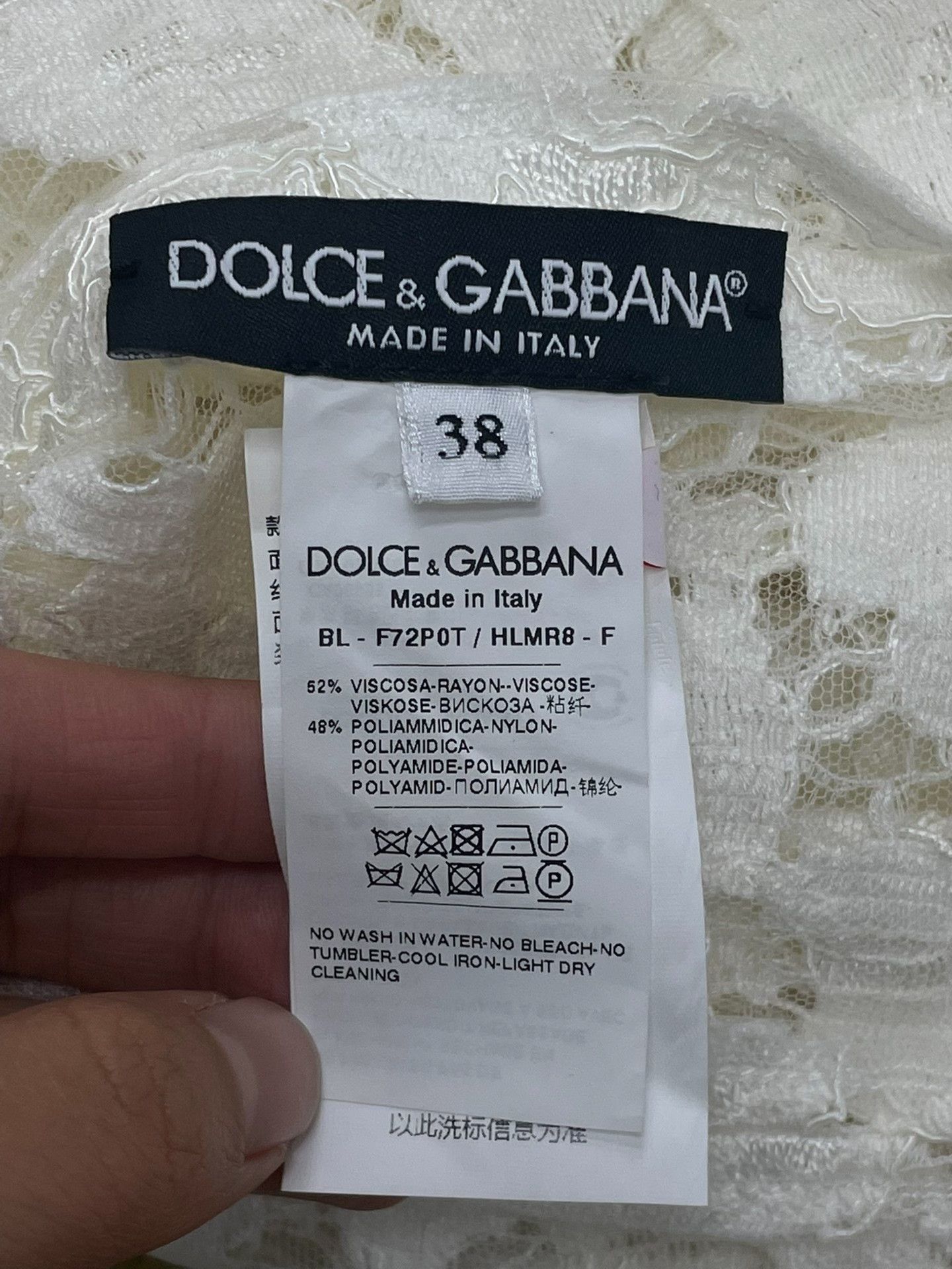 Dolce & Gabbana Dolce&Gabbana White Rose Lace Top Size S / US 4 / IT 40 - 4 Thumbnail