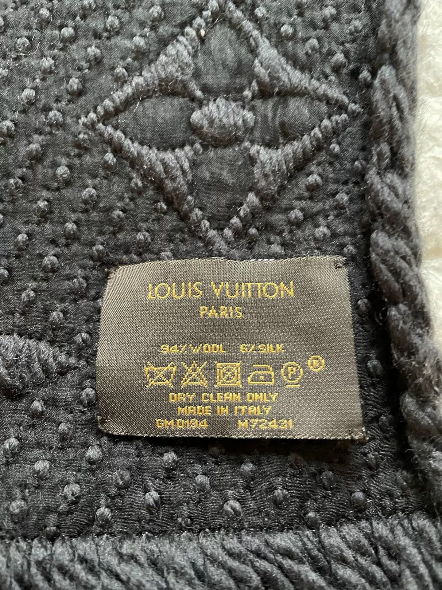 Louis Vuitton Louis Vuitton Black Scarf Size ONE SIZE - 6 Thumbnail