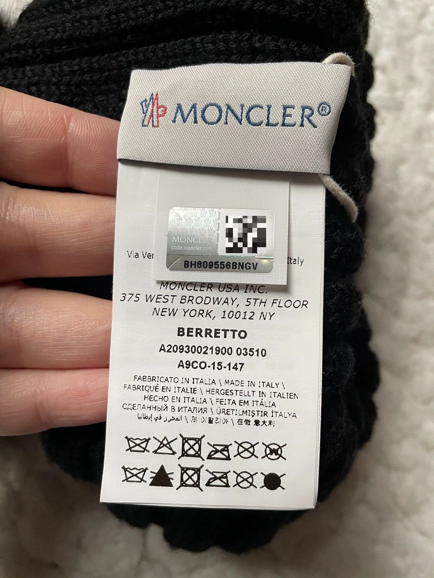 Moncler Moncler Black 40cm Hat Size ONE SIZE - 3 Thumbnail