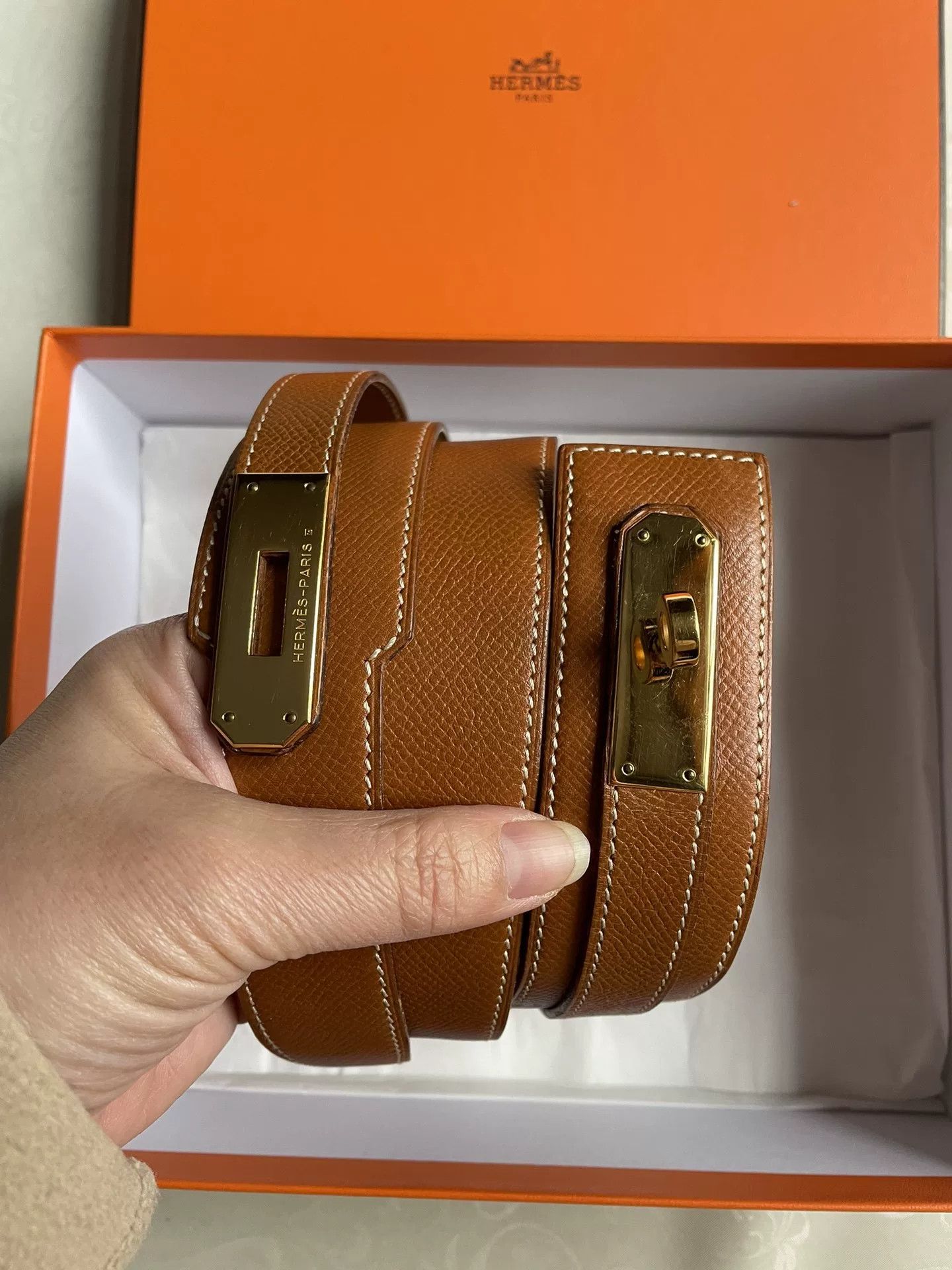 Hermes Hermès Kelly Wide Belt Gold Brown Size ONE SIZE - 2 Thumbnail