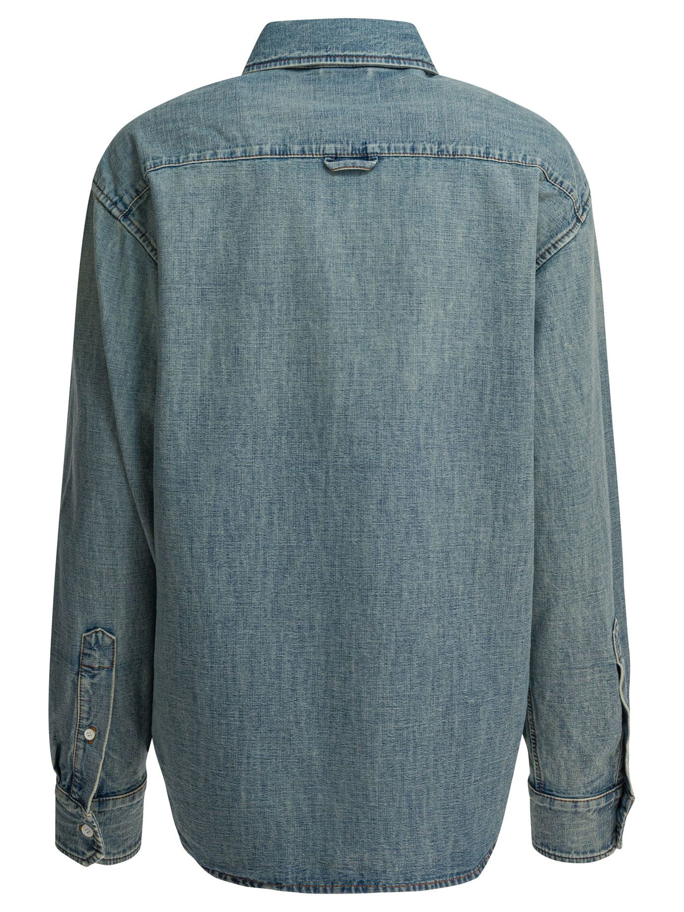 Miu Miu Miu Miu Denim Shirt With Logo tag size 42 Women - USA Duties Paid Size M / US 6-8 / IT 42-44 - 2 Thumbnail
