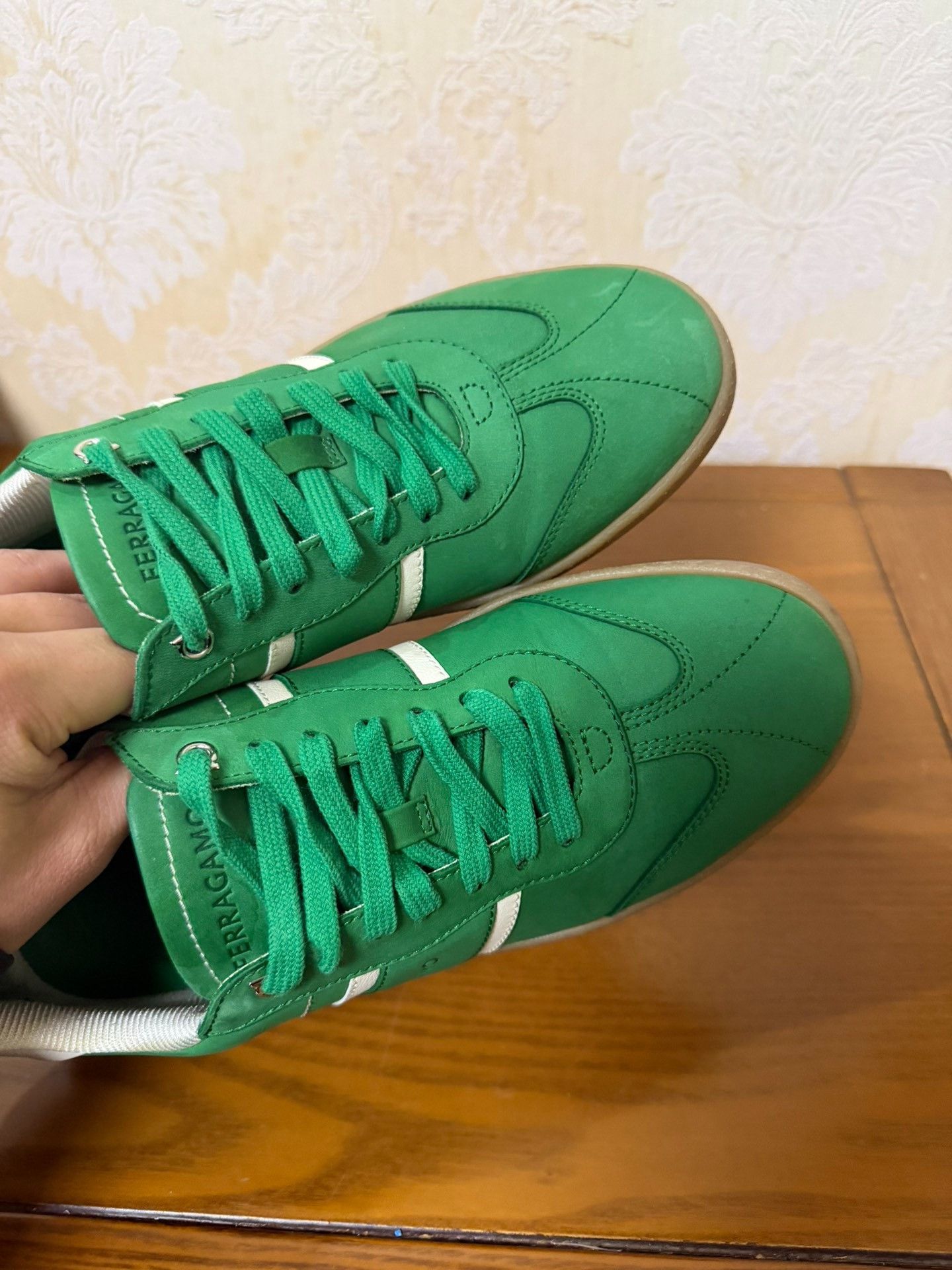 Salvatore Ferragamo Salvatore Ferragamo Green Lowtop Sneakers 7.5 Men Size US 7.5 / EU 40-41 - 4 Thumbnail