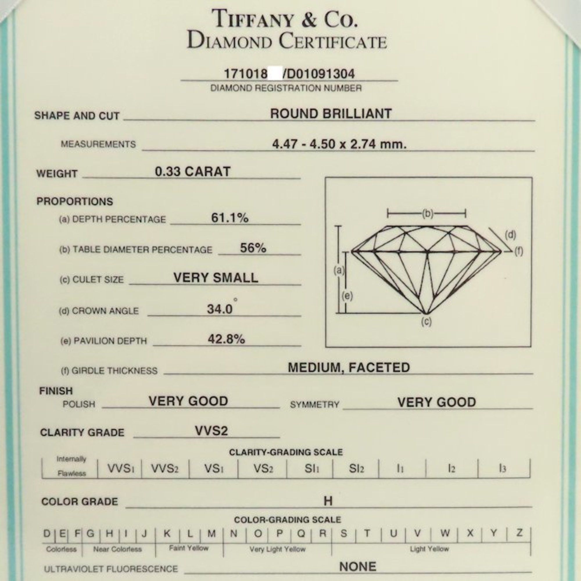 Tiffany & Co. TIFFANY&Co. Tiffany Solitaire Ring, Single Diamond 0.33ct H.VVS2, Pt950, Women's, Item No. 295295 Size ONE SIZE - 7 Thumbnail