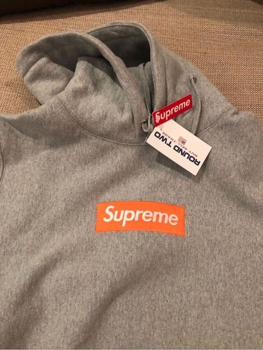 Supreme orange on hot sale grey box logo