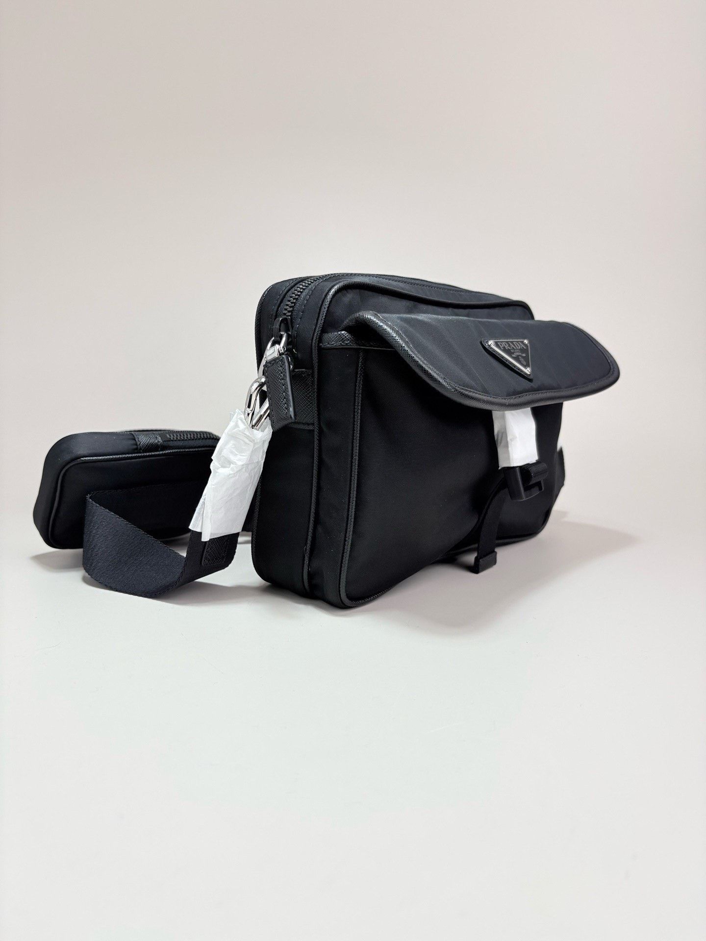 Prada PRADA Saffiano Black Nylon 3-in-1 Shoulder Bag Size ONE SIZE - 2 Thumbnail