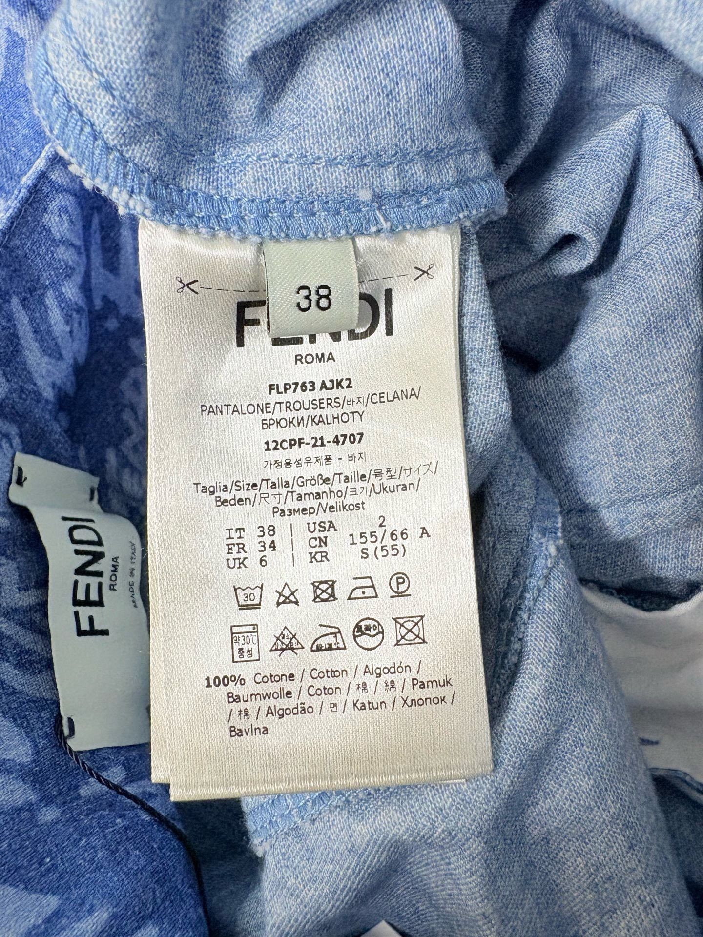 Fendi FENDI Full Logo Denim Shorts Size 38" / US 16 / IT 52 - 4 Thumbnail