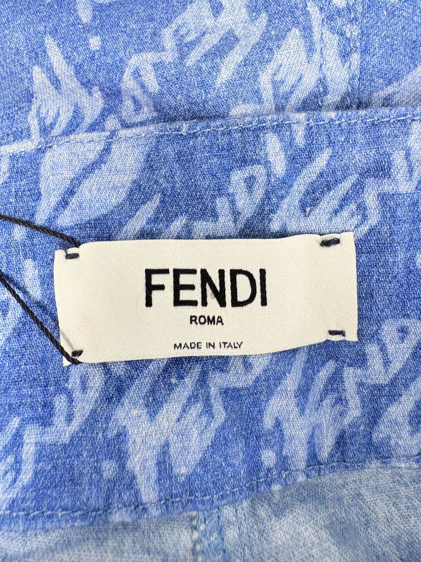 Fendi FENDI Full Logo Denim Shorts Size 38" / US 16 / IT 52 - 3 Thumbnail
