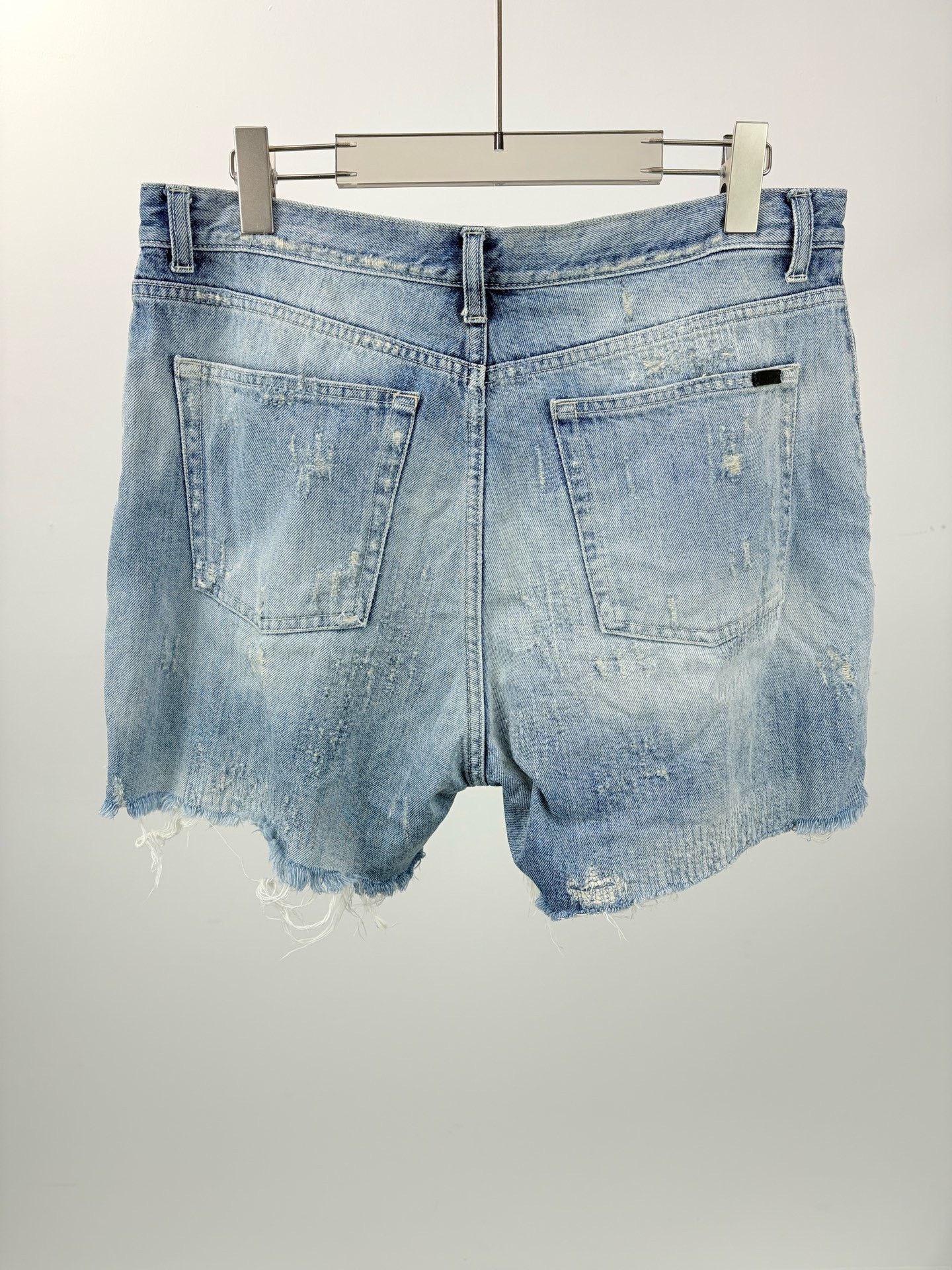 Saint Laurent Paris SAINT LAURENT SLP Denim Distressed Shorts Size US 32 / EU 48 - 2 Thumbnail
