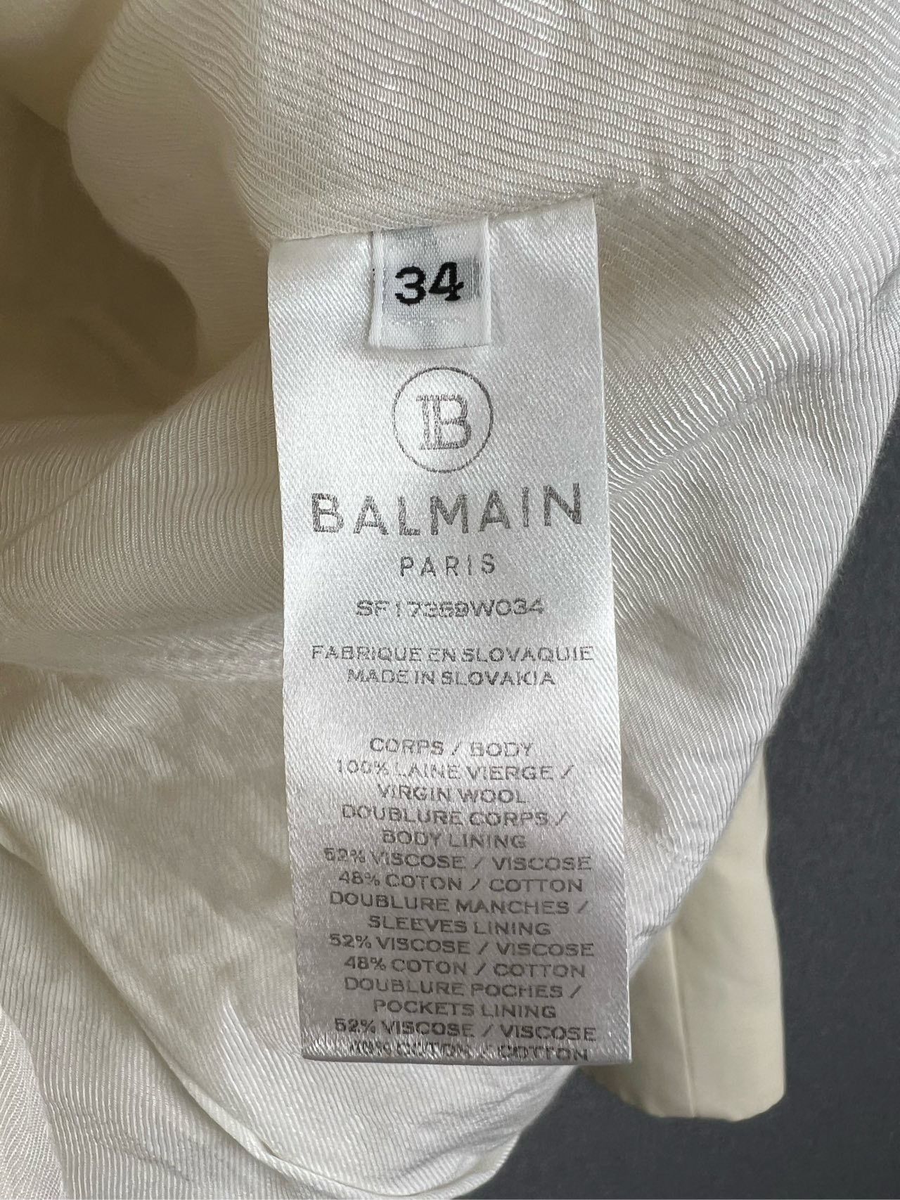 Balmain BALMAIN Beige Double-Breasted Blazer Size XXS / US 00 / IT 34 - 4 Thumbnail