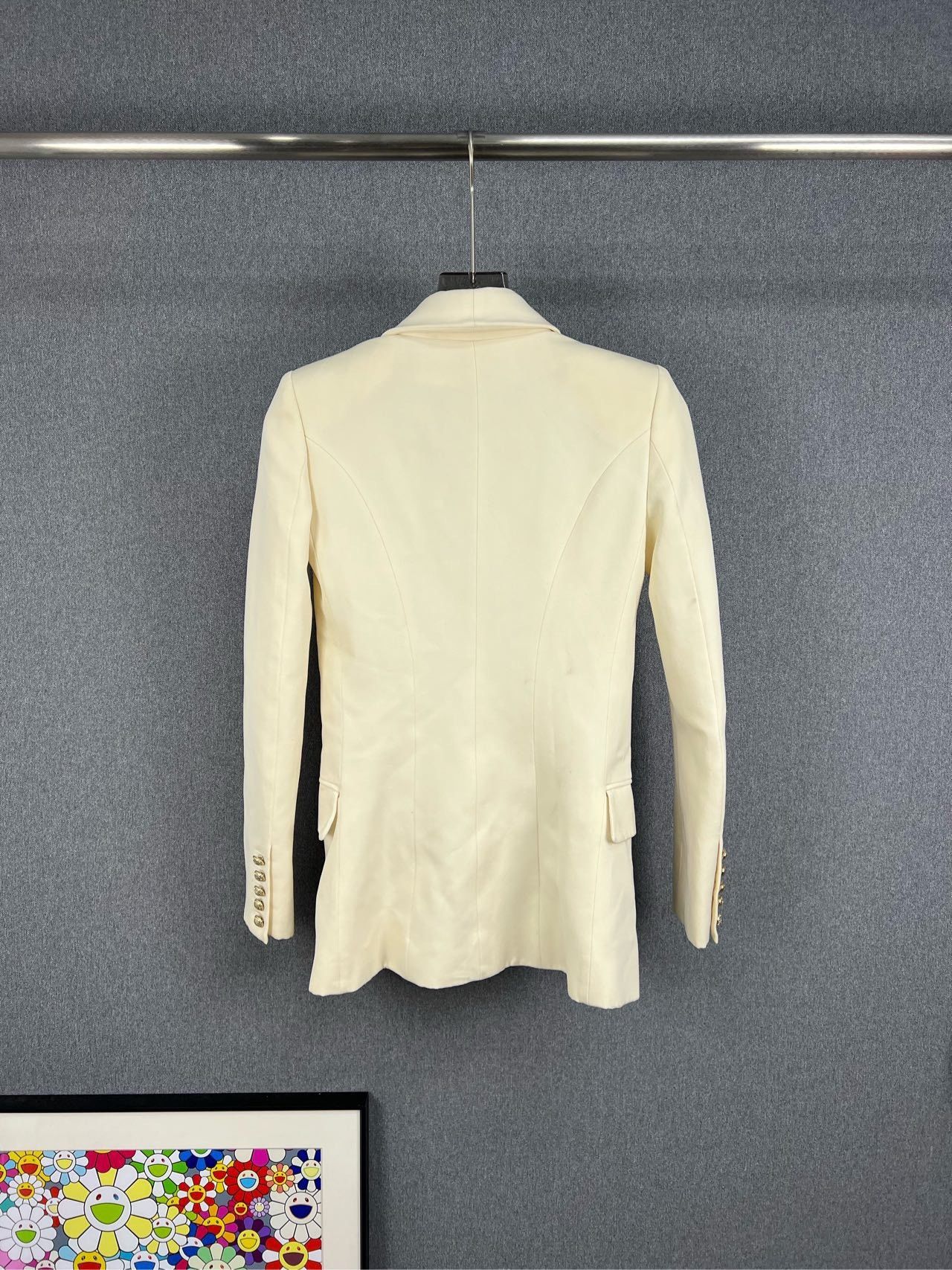 Balmain BALMAIN Beige Double-Breasted Blazer Size XXS / US 00 / IT 34 - 2 Thumbnail