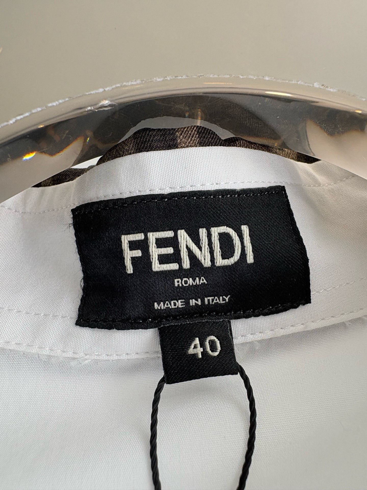 Fendi Fendi White Long-Sleeve FF Logo Shirt Size US XXS / EU 40 - 4 Thumbnail