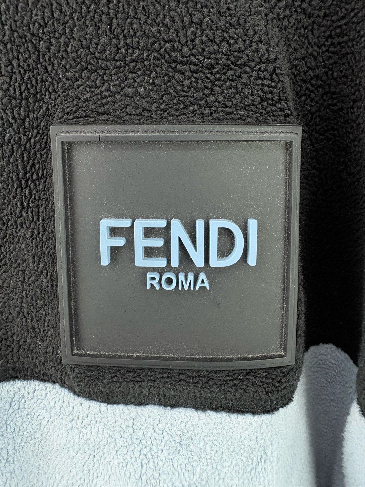 Fendi FENDI Color-Blocked Fleece Hooded Jacket Size US L / EU 52-54 / 3 - 3 Thumbnail