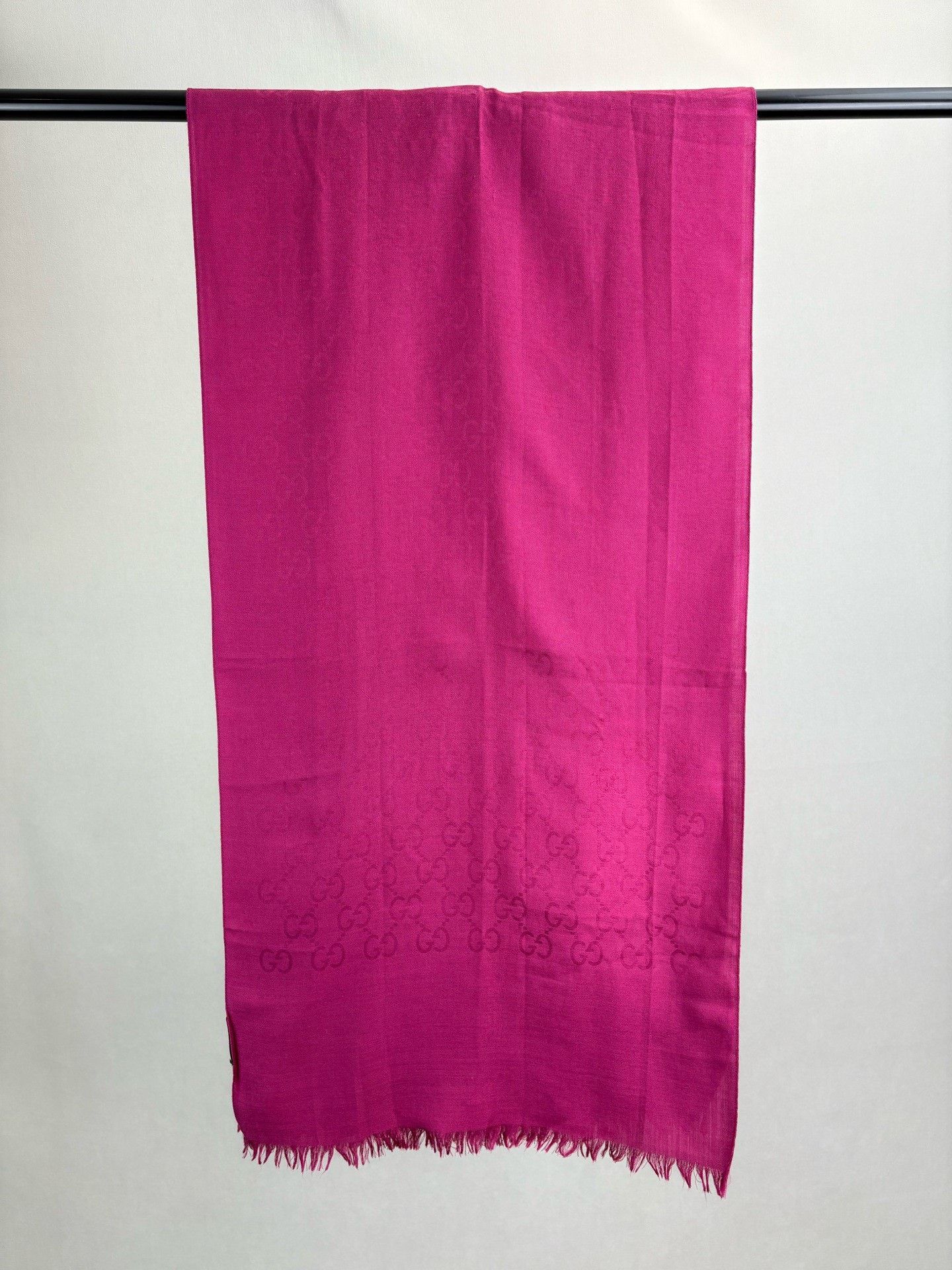 Gucci Gucci Double G Monogram Fringe Scarf Size ONE SIZE - 2 Thumbnail