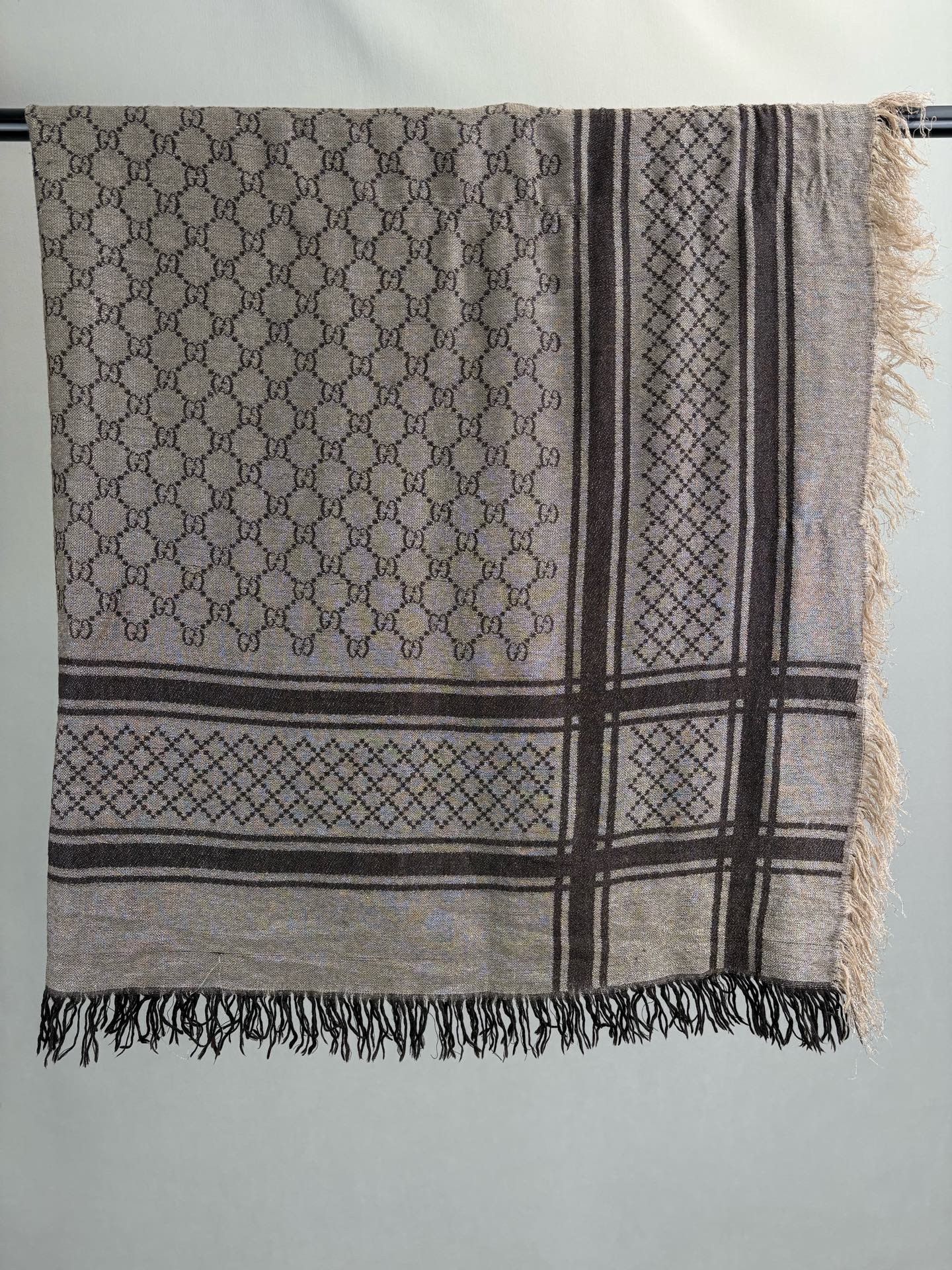 Gucci Gucci Double G Logo Wool Scarf Size ONE SIZE - 2 Thumbnail