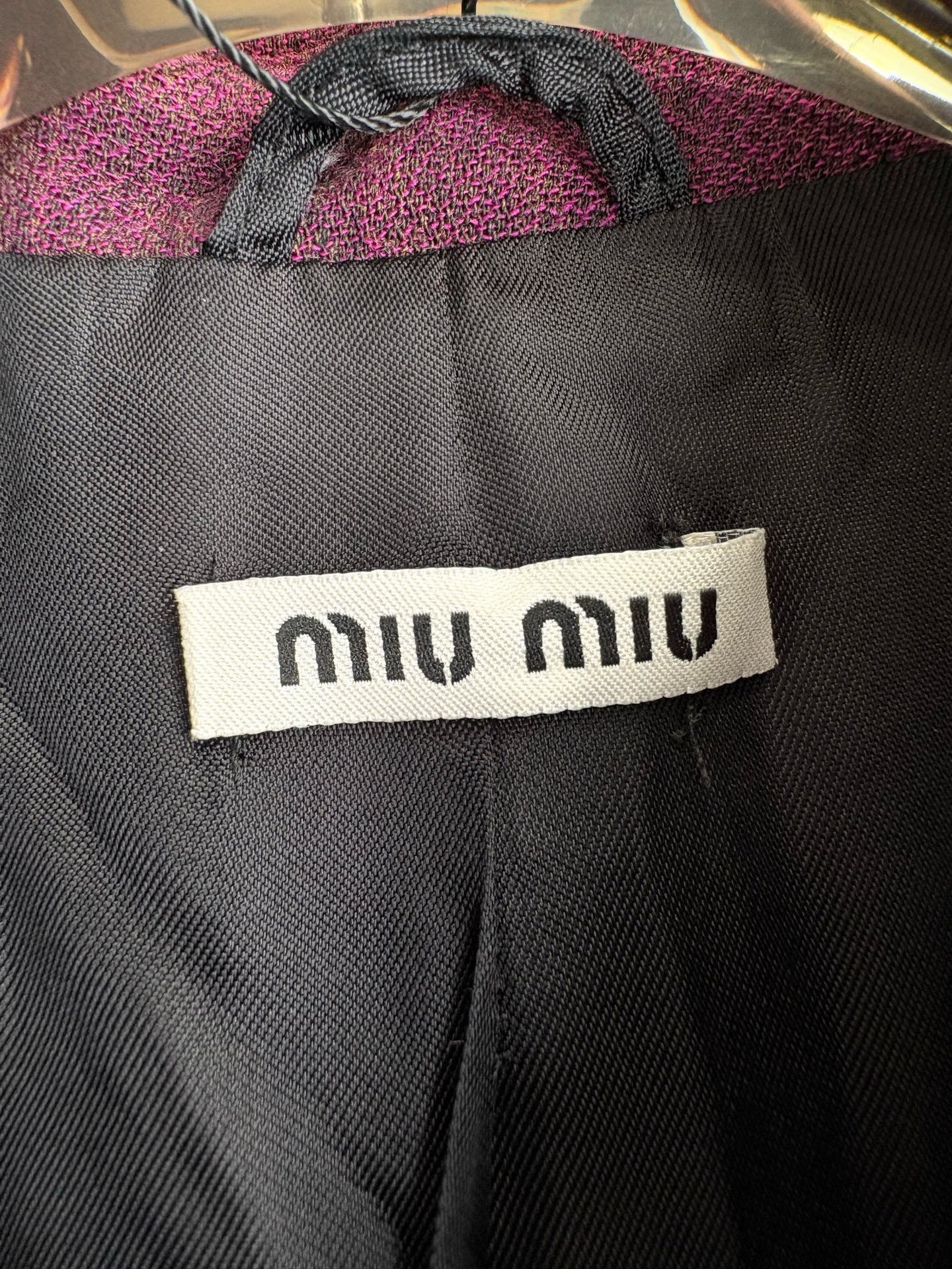 Miu Miu MIUMIU Dark Purple Wool Coat Size S / US 4 / IT 40 - 4 Thumbnail
