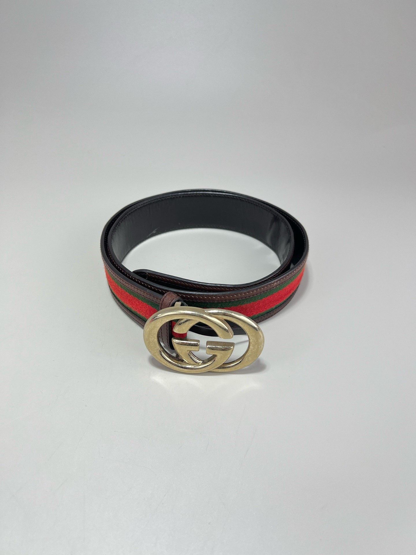 Gucci Gucci Red Green Web Double G Gold Buckle Belt Size ONE SIZE - 2 Thumbnail