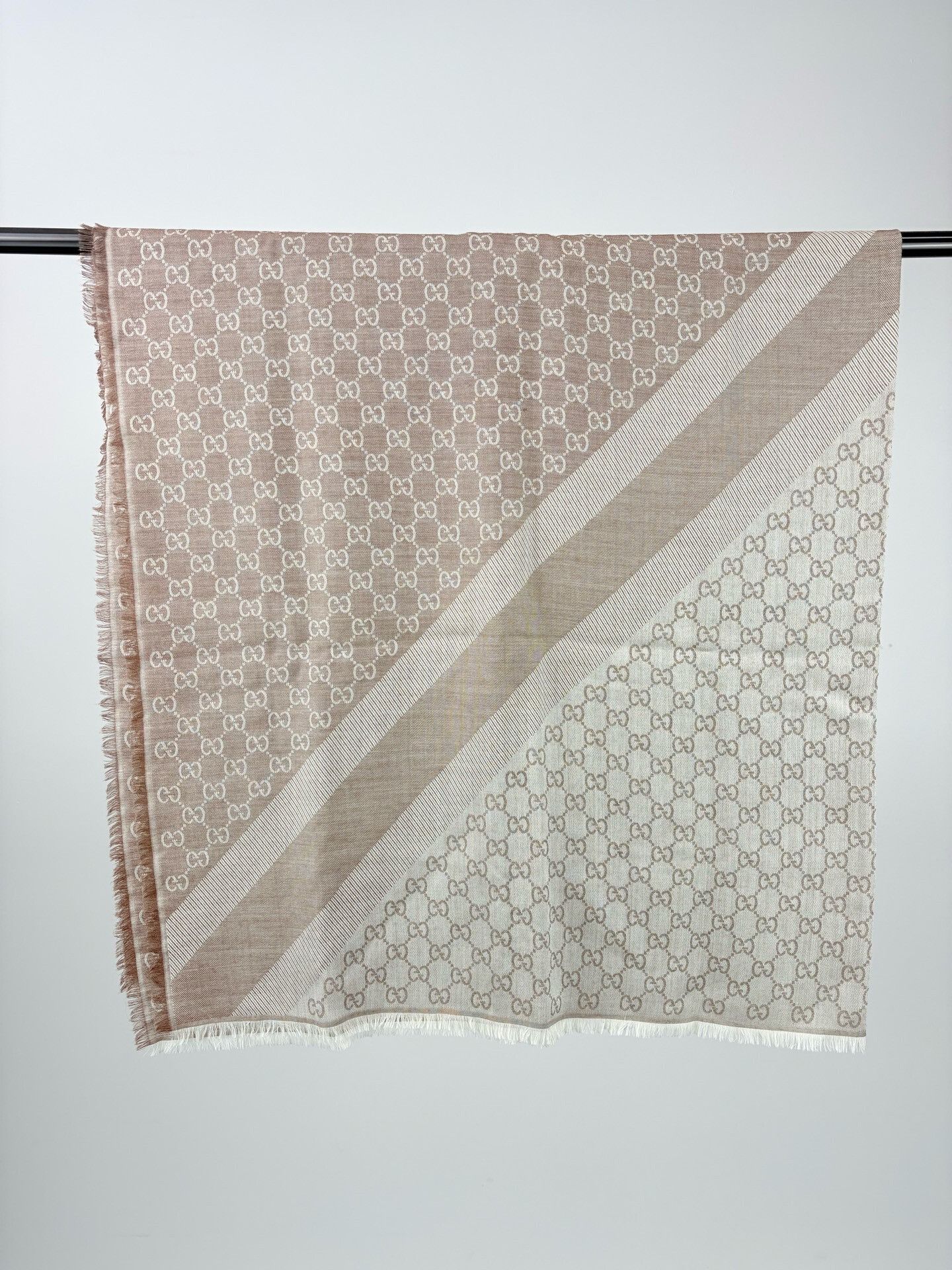 Gucci Gucci GG Monogram Logo Fringe Scarf Size ONE SIZE - 2 Thumbnail