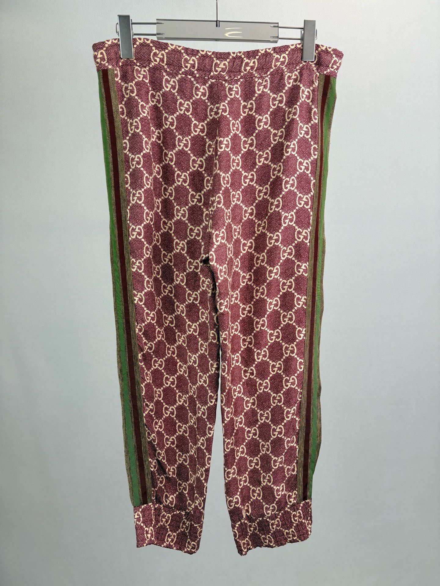 Gucci Gucci Monogram Logo Silk Pants Size 22" - 2 Thumbnail