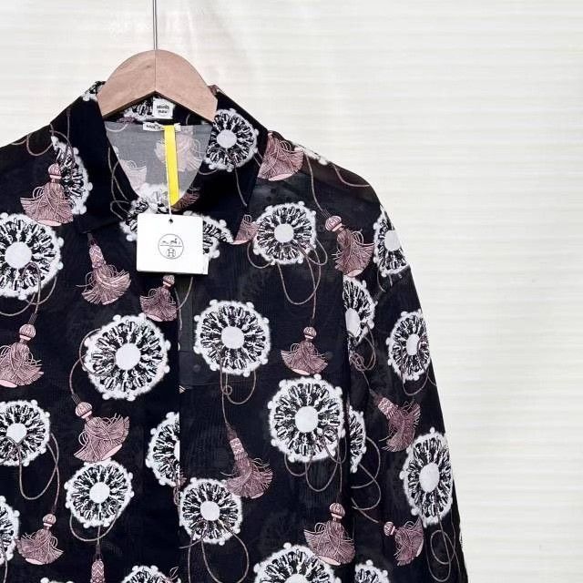 Hermes Hermès Black Floral Print Shirt Size XS / US 0-2 / IT 36-38 - 3 Thumbnail
