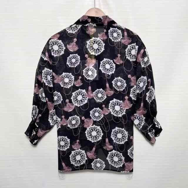 Hermes Hermès Black Floral Print Shirt Size XS / US 0-2 / IT 36-38 - 2 Thumbnail
