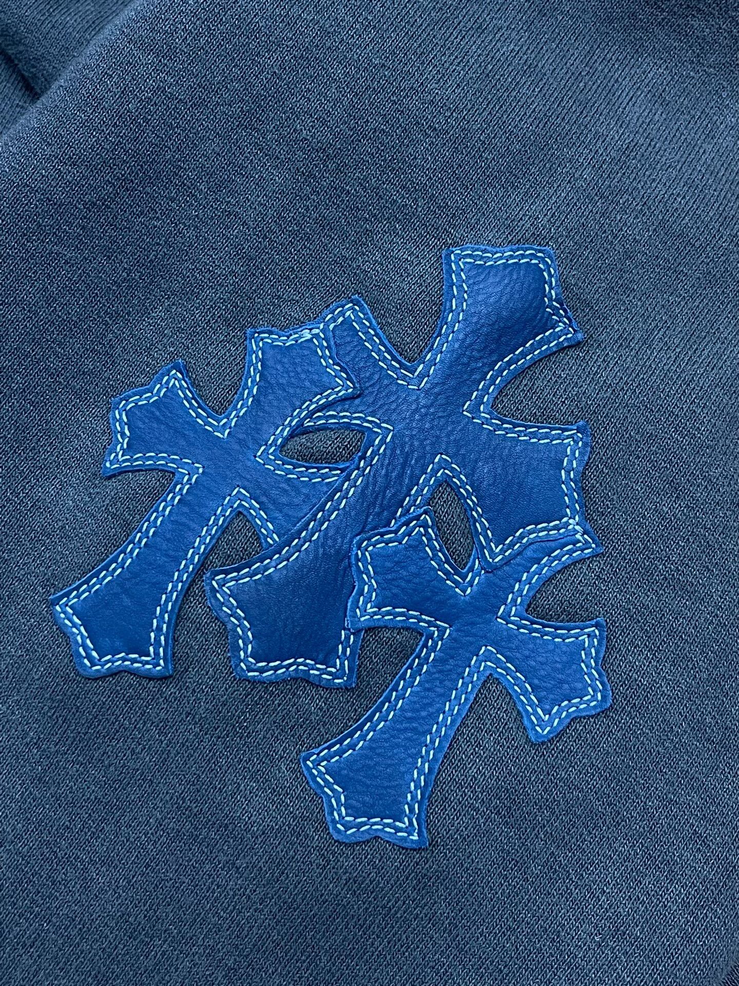 Chrome Hearts Chrome Hearts Washed Blue Cross Patch Hoodie Size US L / EU 52-54 / 3 - 3 Thumbnail