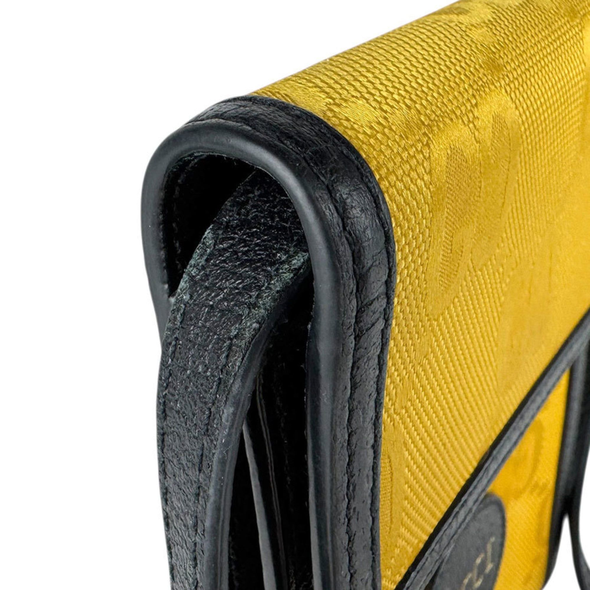 Gucci Gucci Shoulder Bag Phone Pouch Off the Grid Nylon Leather Yellow Black Men's Women's 625599 Free Shipping z9026 Size ONE SIZE - 6 Thumbnail