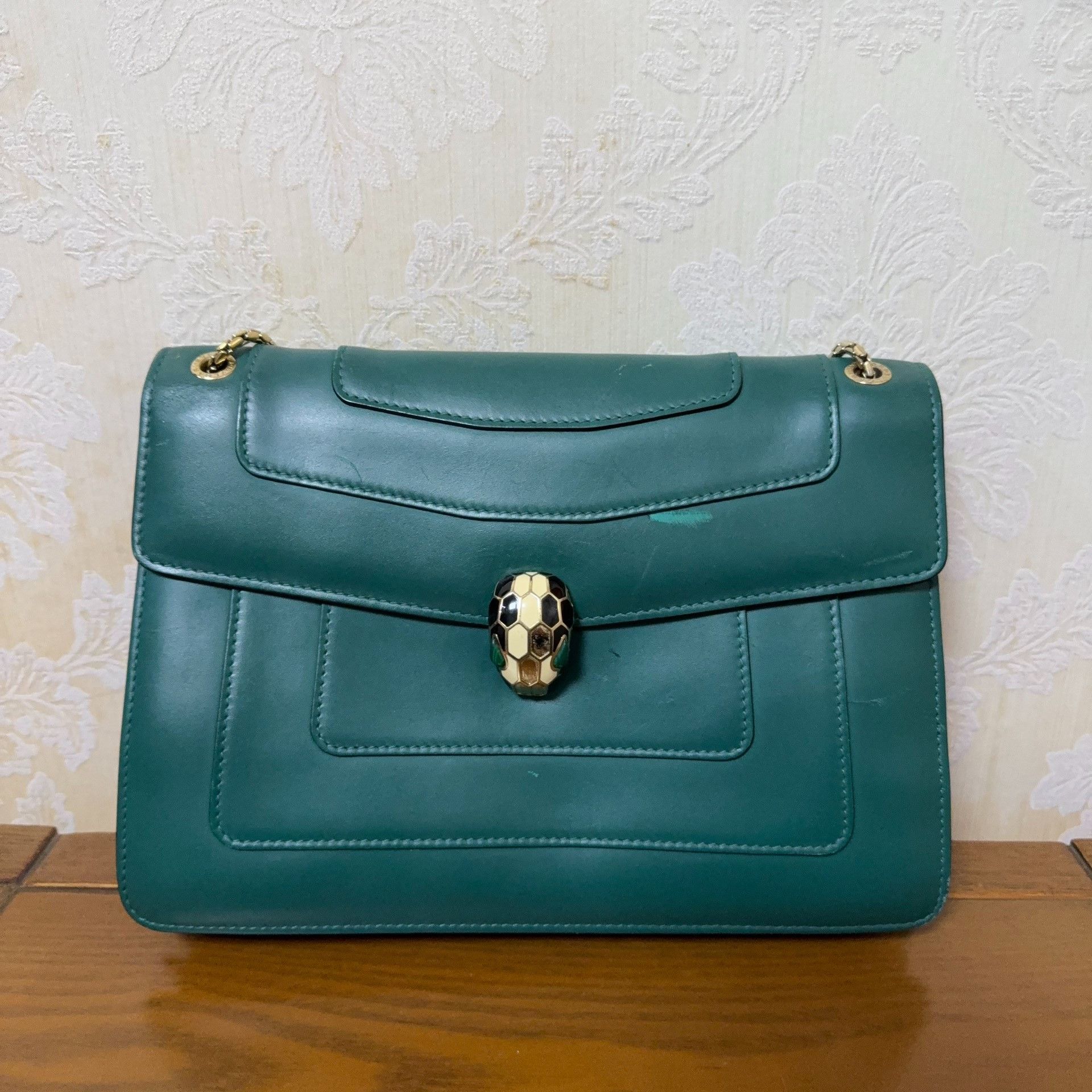 Bvlgari Bvlgari Leather Green Shoulder Bag 37 Women Size ONE SIZE - 6 Thumbnail