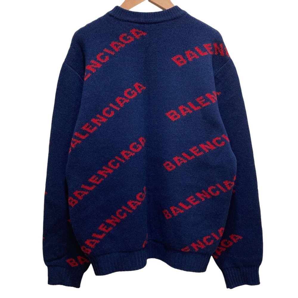 Balenciaga Balenciaga Balenciaga Logo Jacquard Knit Sweater Textile Tops DUTY FREE for USA Size ONE SIZE - 4 Thumbnail