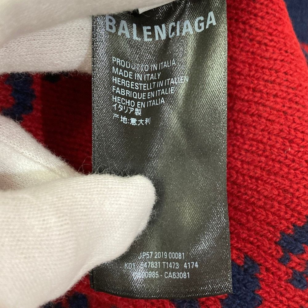 Balenciaga Balenciaga Balenciaga Logo Jacquard Knit Sweater Textile Tops DUTY FREE for USA Size ONE SIZE - 7 Thumbnail