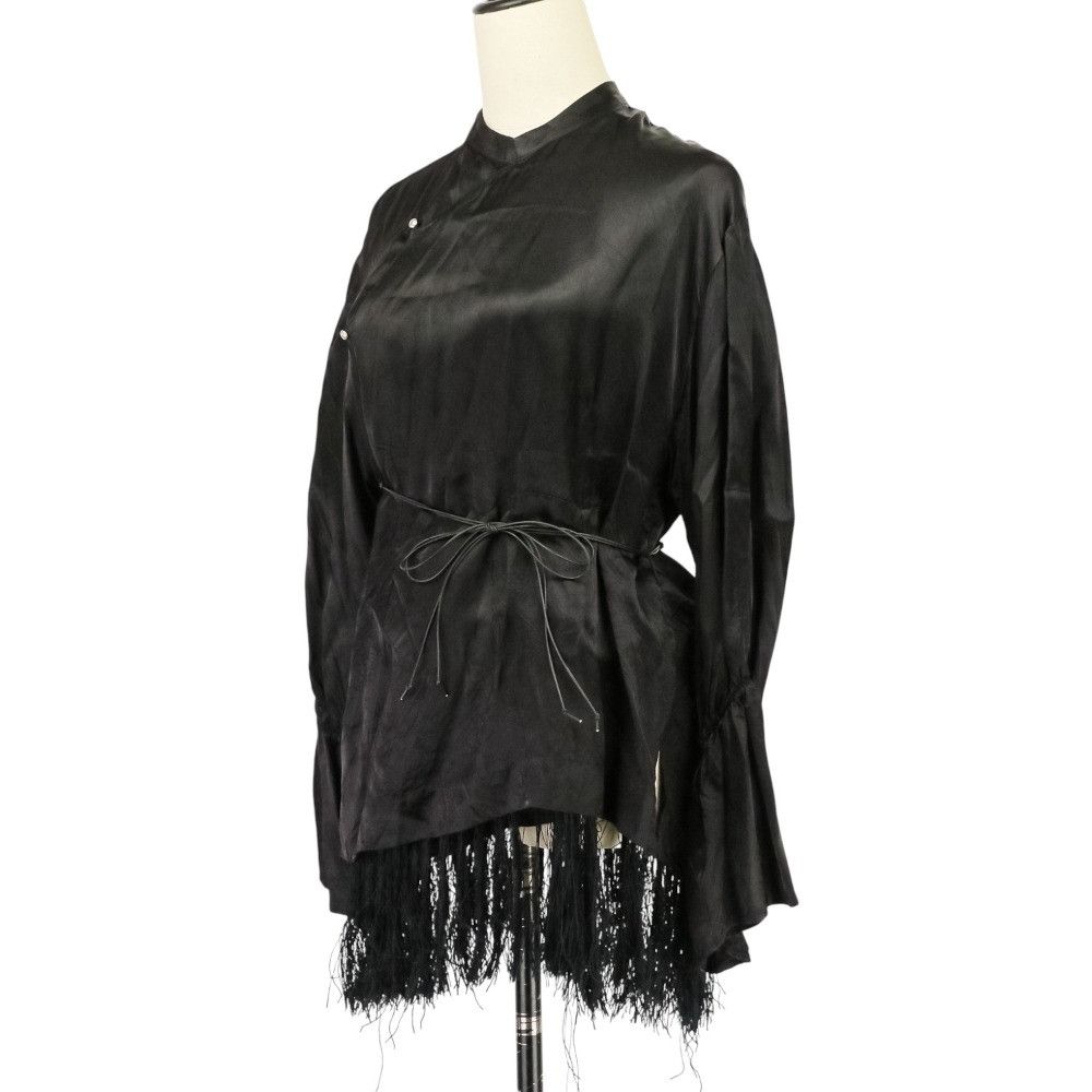 Other Other PONTI Cupro Fringe Satin Shirt Textile Tops DUTY FREE for USA Size ONE SIZE - 2 Thumbnail
