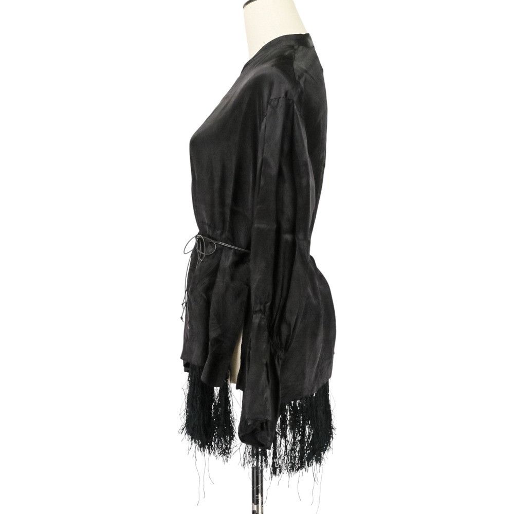 Other Other PONTI Cupro Fringe Satin Shirt Textile Tops DUTY FREE for USA Size ONE SIZE - 3 Thumbnail