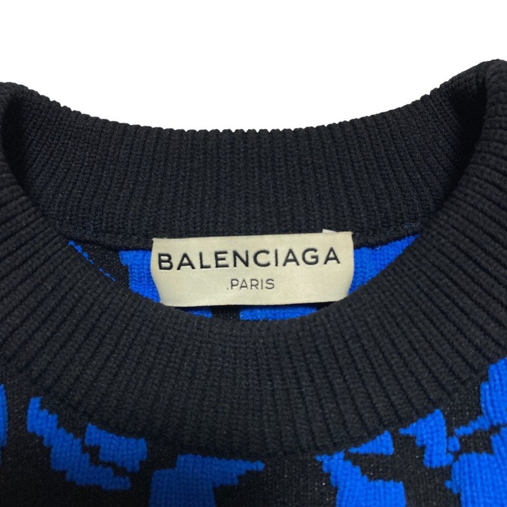 Balenciaga Balenciaga Balenciaga Jacquard Short Sweater Textile Tops DUTY FREE for USA Size ONE SIZE - 4 Thumbnail