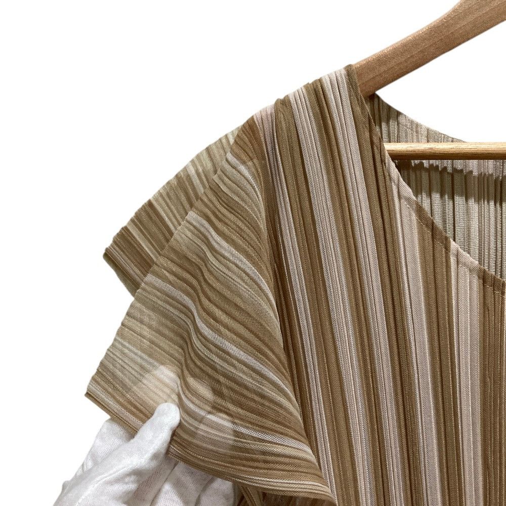 Issey Miyake Issey Miyake Pleats Please Issey Miyake Sheer Stripe Dress Textile Dresses PP41-JT677 DUTY FREE for USA Size ONE SIZE - 3 Thumbnail