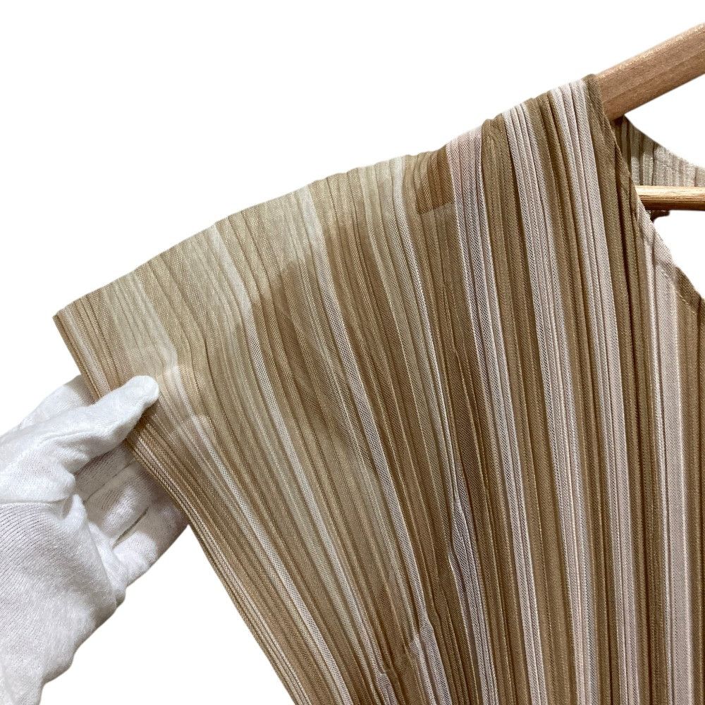 Issey Miyake Issey Miyake Pleats Please Issey Miyake Sheer Stripe Dress Textile Dresses PP41-JT677 DUTY FREE for USA Size ONE SIZE - 4 Thumbnail