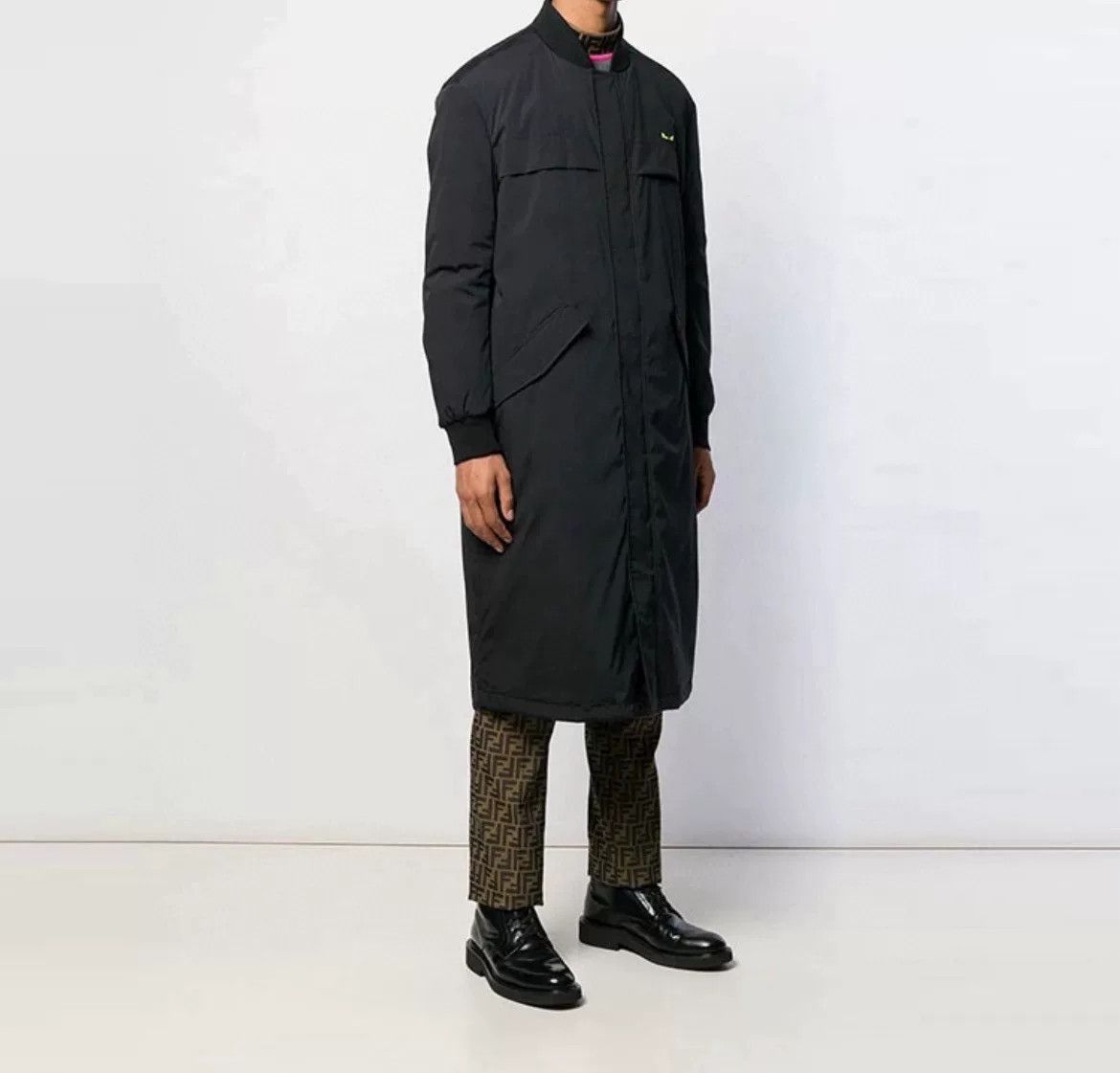 Fendi FENDI Men's Black Lapel Long-Sleeve Coat Size US S / EU 44-46 / 1 - 7 Thumbnail
