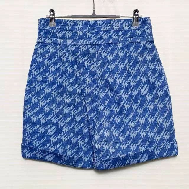 Fendi FENDI SS22 Logo Print High-Waist Shorts Size 40" / US 18 - 2 Thumbnail