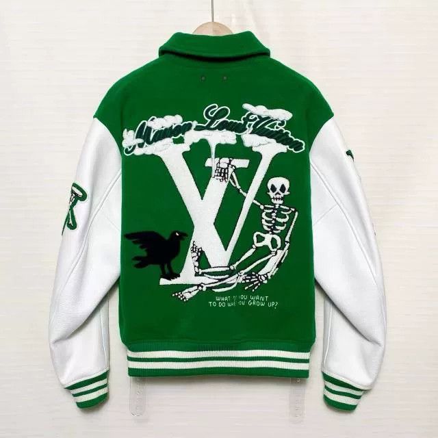 Louis Vuitton Louis Vuitton Men's Green Baseball Jacket Size US M / EU 48-50 / 2 - 2 Thumbnail