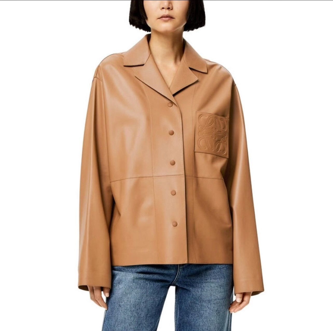 Loewe LOEWE Logo Single-Breasted Leather Shirt Jacket Size S / US 4 / IT 40 - 7 Thumbnail