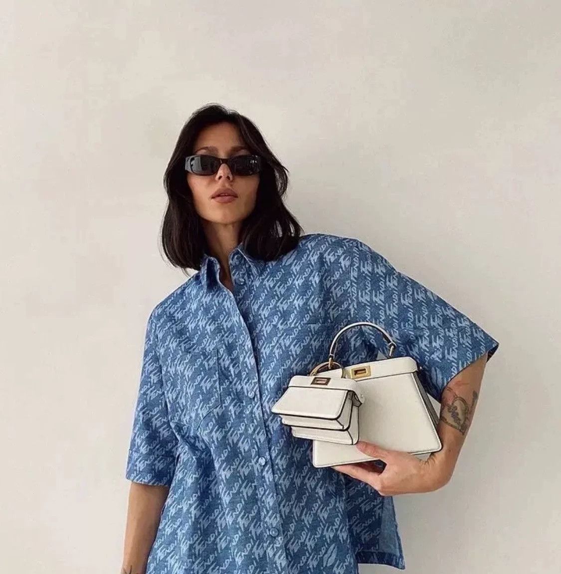 Fendi FENDI SS22 Geometric Print Short Sleeve Shirt Size S / US 4 / IT 40 - 7 Thumbnail