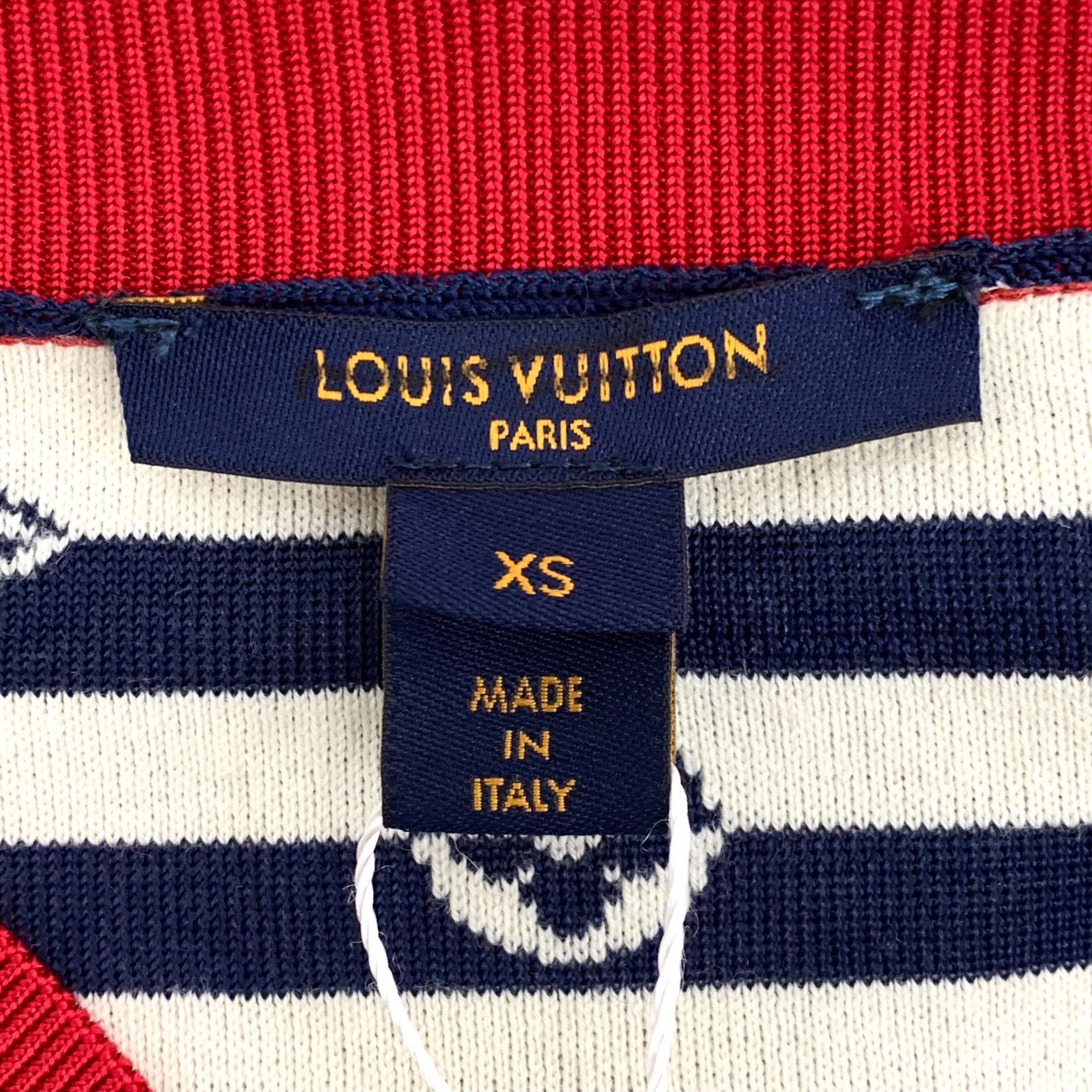 Louis Vuitton Louis Vuitton Logo Striped Silk V-Neck Dress Size XS / US 0-2 / IT 36-38 - 5 Thumbnail