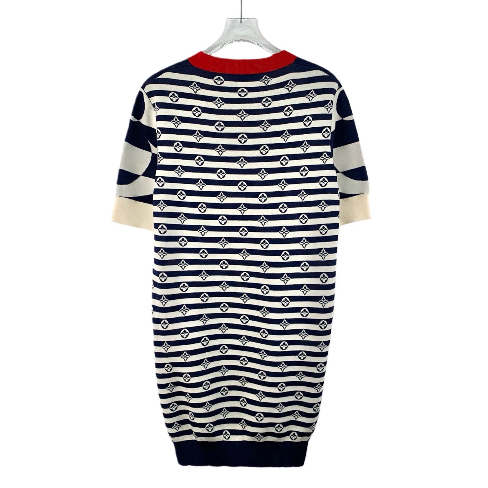 Louis Vuitton Louis Vuitton Logo Striped Silk V-Neck Dress Size XS / US 0-2 / IT 36-38 - 2 Thumbnail
