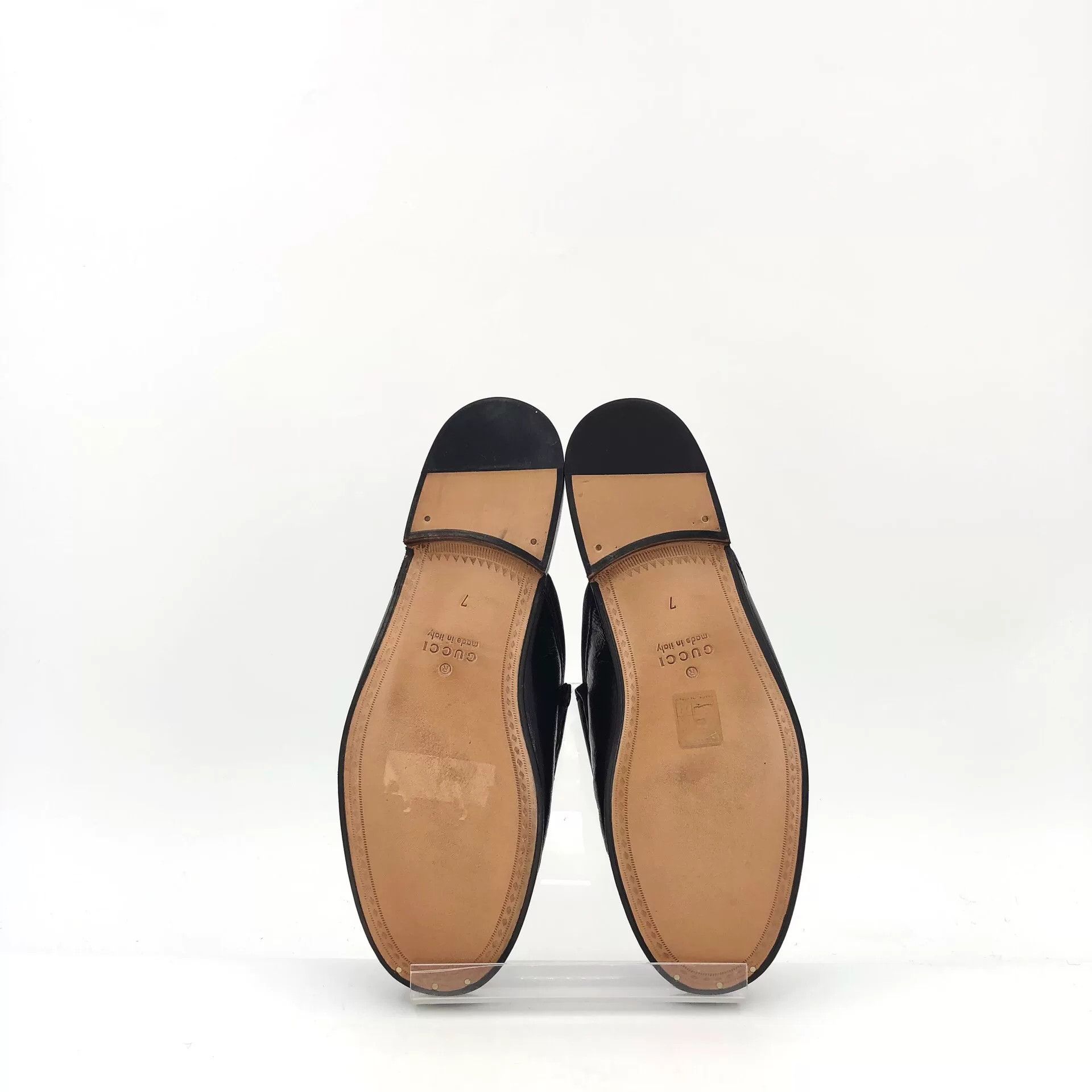 Gucci Gucci Black Leather Horsebit Round-Toe Slippers Size US 6 / IT 36 - 5 Thumbnail