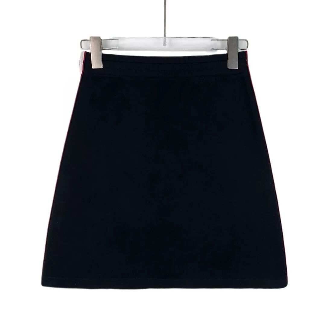 Miu Miu Miu Miu Black Side Stripe Cotton Skirt Size 23" - 2 Thumbnail