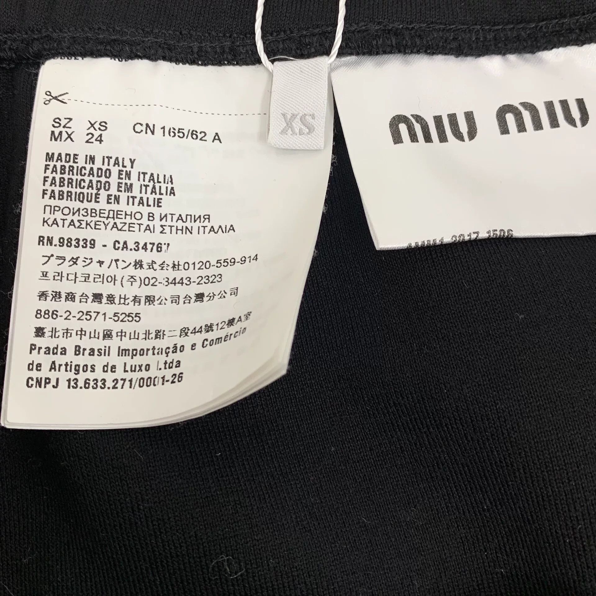 Miu Miu Miu Miu Black Side Stripe Cotton Skirt Size 23" - 7 Thumbnail